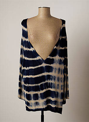 Pull col v manches longues bleu LAUREN VIDAL femme