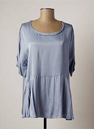 Blouse manches courtes manches courtes bleu LAUREN VIDAL femme