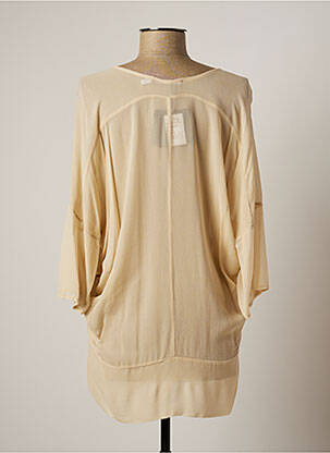 Blouse col rond manches 3/4 beige LAUREN VIDAL femme