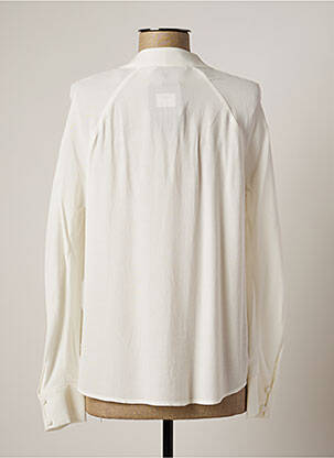 Blouse col rond manches longues blanc LAUREN VIDAL femme