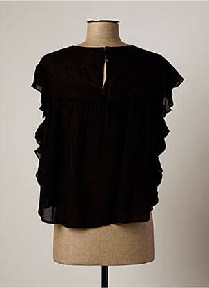 Blouse manches courtes manches courtes noir LAUREN VIDAL femme