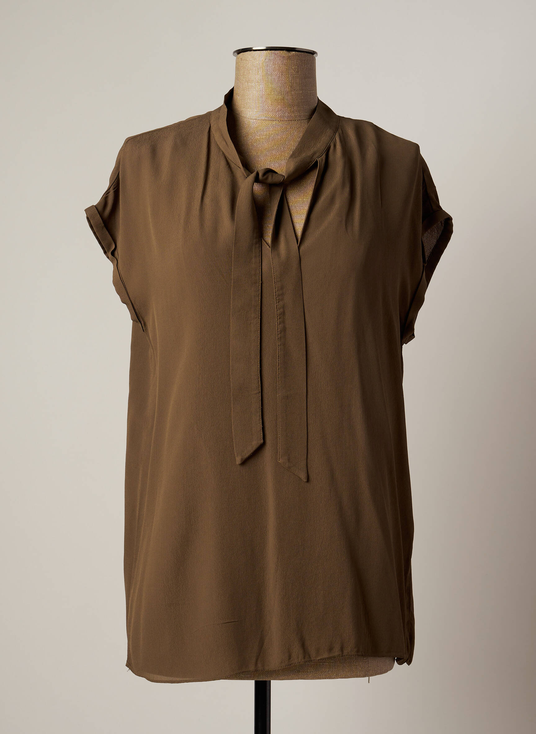 Blouse manches courtes manches courtes vert LAUREN VIDAL femme