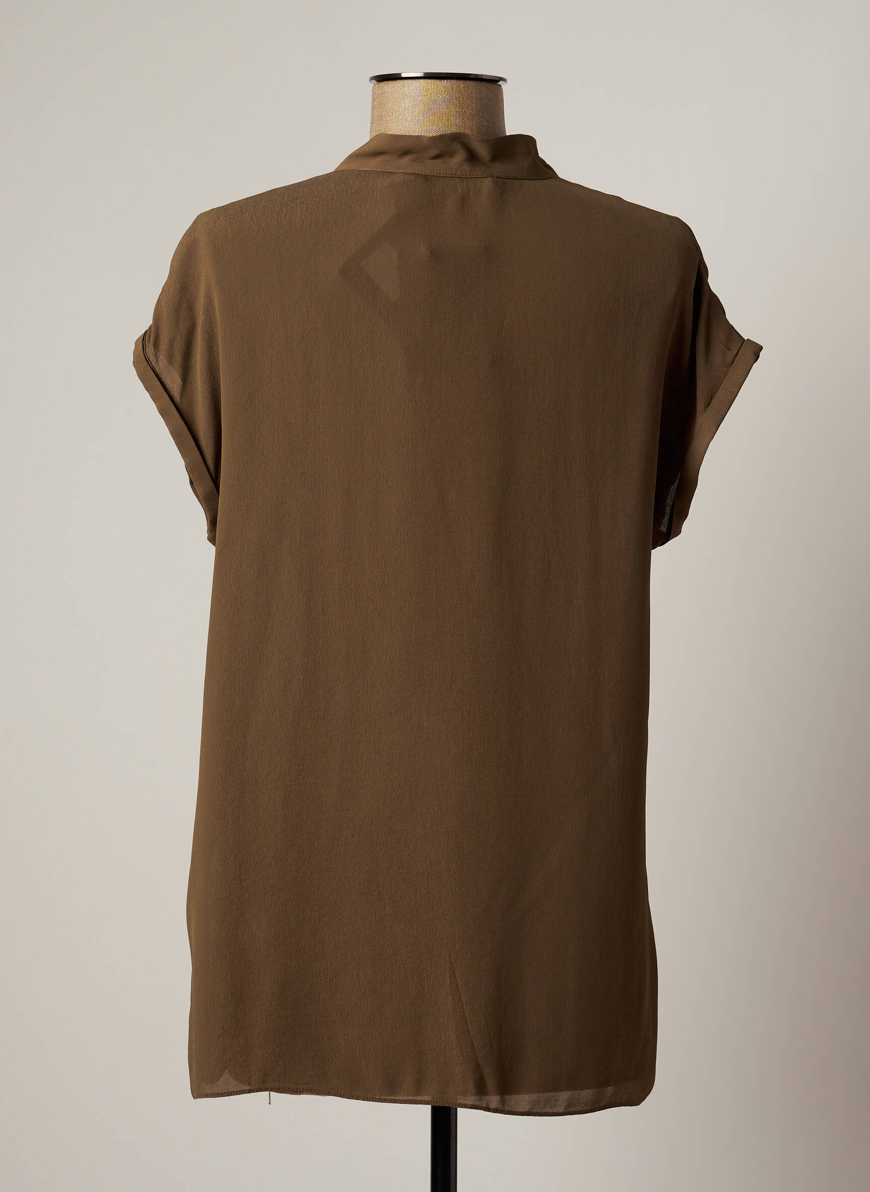 Blouse manches courtes manches courtes vert LAUREN VIDAL femme