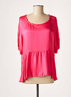 Blouse col rond manches courtes rose LAUREN VIDAL femme
