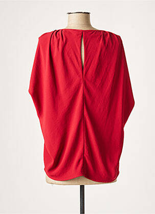 Blouse col rond sans manche rouge LAUREN VIDAL femme