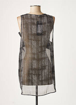 Blouse légère et transparente sans manche noir LAUREN VIDAL femme