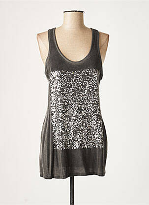 Tunique sans manche col rond gris LAUREN VIDAL femme