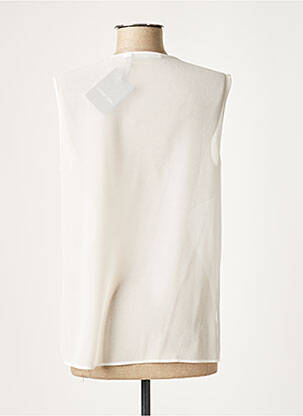 Blouse légère et transparente sans manche blanc LAUREN VIDAL femme