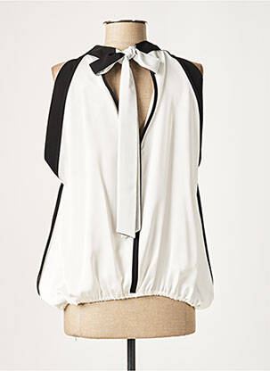 Top sans manche sans manche blanc LAUREN VIDAL femme