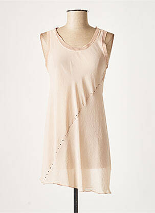 Top coupe fluide sans manche beige LAUREN VIDAL femme