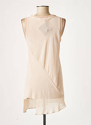 Top coupe fluide sans manche beige LAUREN VIDAL femme