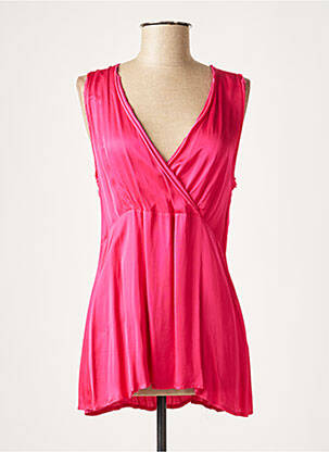 Tunique sans manche coupe fluide rose LAUREN VIDAL femme