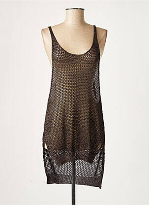Top col rond marron LAUREN VIDAL femme