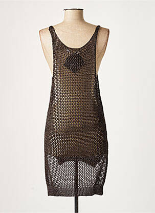 Top col rond marron LAUREN VIDAL femme