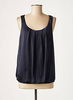 Blouse col rond sans manche bleu LAUREN VIDAL femme