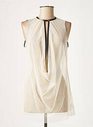 Tunique sans manche tissage transparent beige LAUREN VIDAL femme