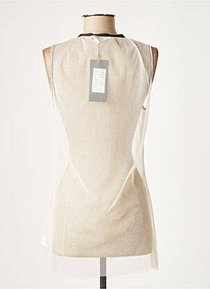 Tunique sans manche col rond beige LAUREN VIDAL femme