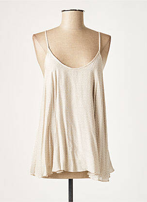 Top imprimé fantaisie fines bretelles beige LAUREN VIDAL femme