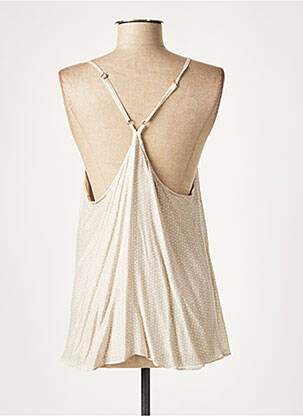 Top imprimé fantaisie fines bretelles beige LAUREN VIDAL femme