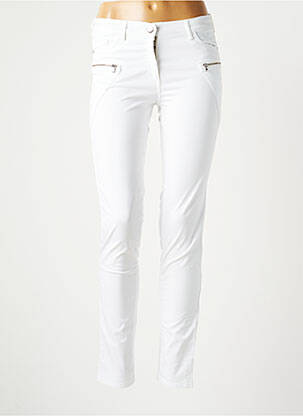 Jeans coupe slim blanc RIVIERES DE LUNE pour femme