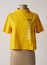 T-shirt sérigraphie manches courtes jaune REEBOK femme