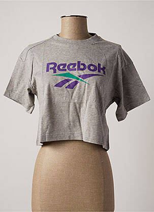 T-shirt coupe droite manches courtes gris REEBOK femme