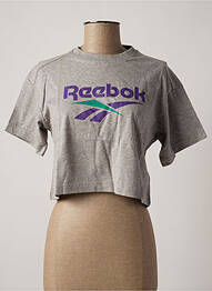 T-shirt manches mi-longues manches courtes gris REEBOK femme