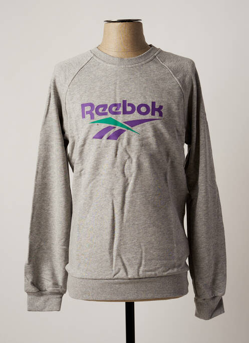 Sweat-shirt finition bords-côtes manches longues gris REEBOK homme