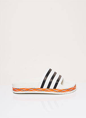 Mules/sabots type de semelle anatomique talon plat jusqu'à 3cm blanc ADIDAS femme