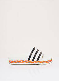 Mules/sabots type de semelle anatomique talon plat jusqu'à 3cm blanc ADIDAS femme