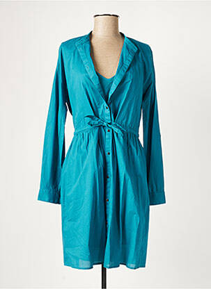 Robe mi-longue manches longues manches longues bleu COMPTOIR DES COTONNIERS femme