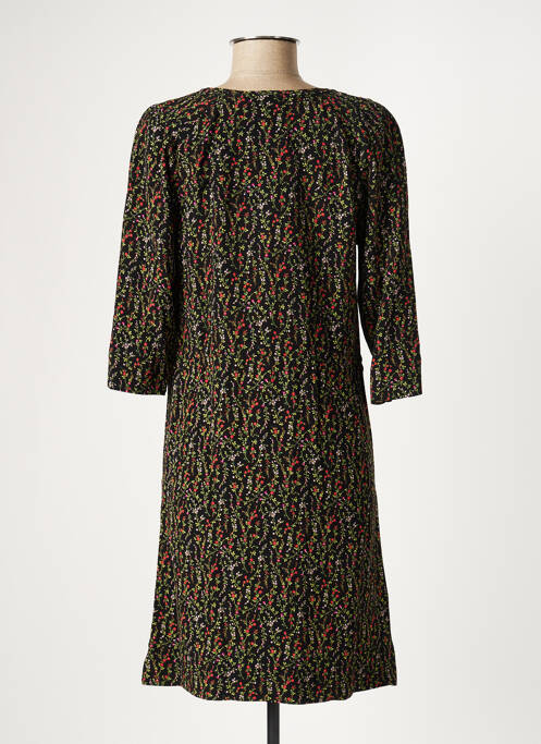 Robe mi-longue imprimé fleurs manches 3/4 noir COMPTOIR DES COTONNIERS femme