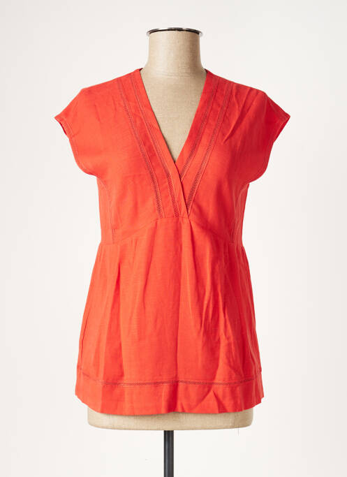 Top col v sans manche orange COMPTOIR DES COTONNIERS femme