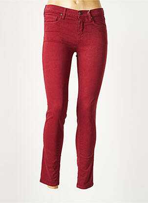 Pantalon slim tissage popeline taille normale rouge COMPTOIR DES COTONNIERS femme