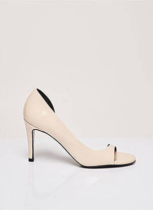 Sandales/nu pieds matière lisse talon de 7 à 9cm rose MAISON ERNEST femme