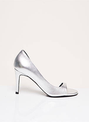 Sandales/nu pieds matière lisse talon de 7 à 9cm gris MAISON ERNEST femme