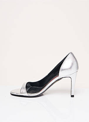 Sandales/nu pieds matière lisse talon de 7 à 9cm gris MAISON ERNEST femme