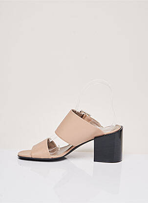 Mules/sabots matière lisse talon de 7 à 9cm beige ATTILIO GIUSTI LEOMBRUNI femme