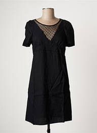 Robe courte coupe évasée manches courtes noir IKKS femme