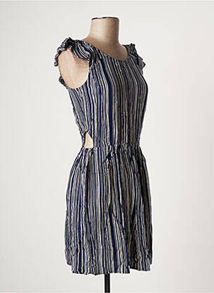 Robe mi-longue manches courtes manches courtes bleu IKKS fille