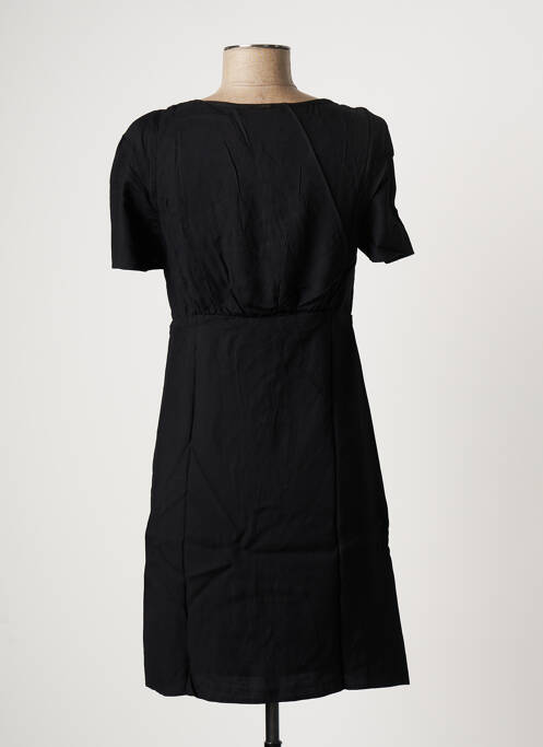 Robe courte coupe évasée manches courtes noir IKKS femme