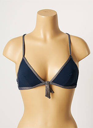 Haut de maillot de bain stretch haut triangles bleu LOU femme