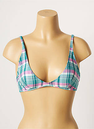Haut de maillot de bain stretch haut triangles vert CHERRY BEACH femme