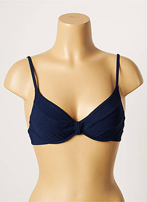 Haut de maillot de bain stretch haut soutien-gorge balconnet bleu LOU femme