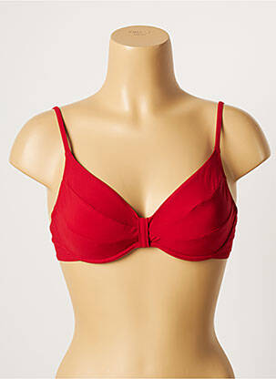 Haut de maillot de bain stretch haut soutien-gorge emboitant rouge LOU femme