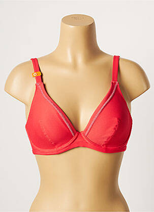 Haut de maillot de bain stretch haut soutien-gorge emboitant rouge CHERRY BEACH femme