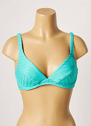 Haut de maillot de bain stretch haut soutien-gorge emboitant bleu LOU femme