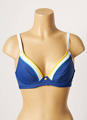 Haut de maillot de bain stretch haut soutien-gorge emboitant bleu BESTFORM femme