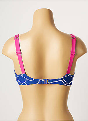 Haut de maillot de bain stretch haut soutien-gorge emboitant bleu BELCOR femme