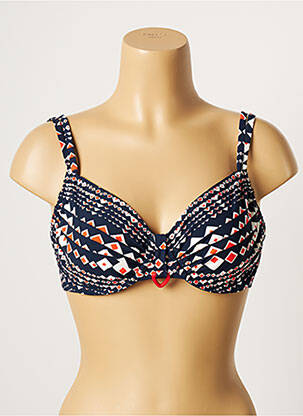 Haut de maillot de bain stretch haut soutien-gorge emboitant bleu BELCOR femme